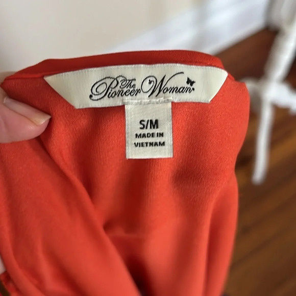 The Pioneer Woman Orange Kimono with Floral Print - Size S/M - Picture 7 of 8